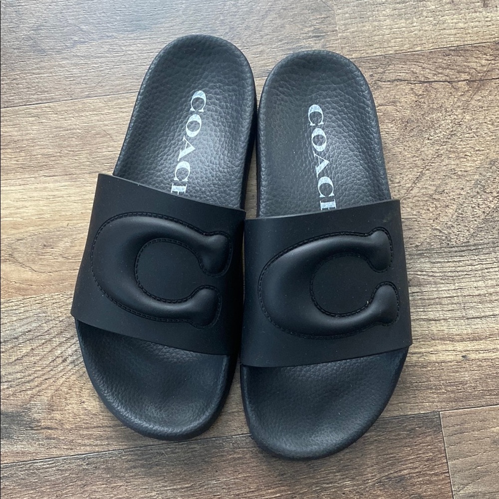 Coach Black Logo Slide Sandals size 6